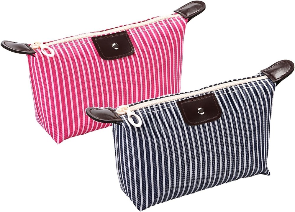 2-Piece Waterproof Makeup & Toiletry Travel Organizer Pouch Set for School Gym Trips  