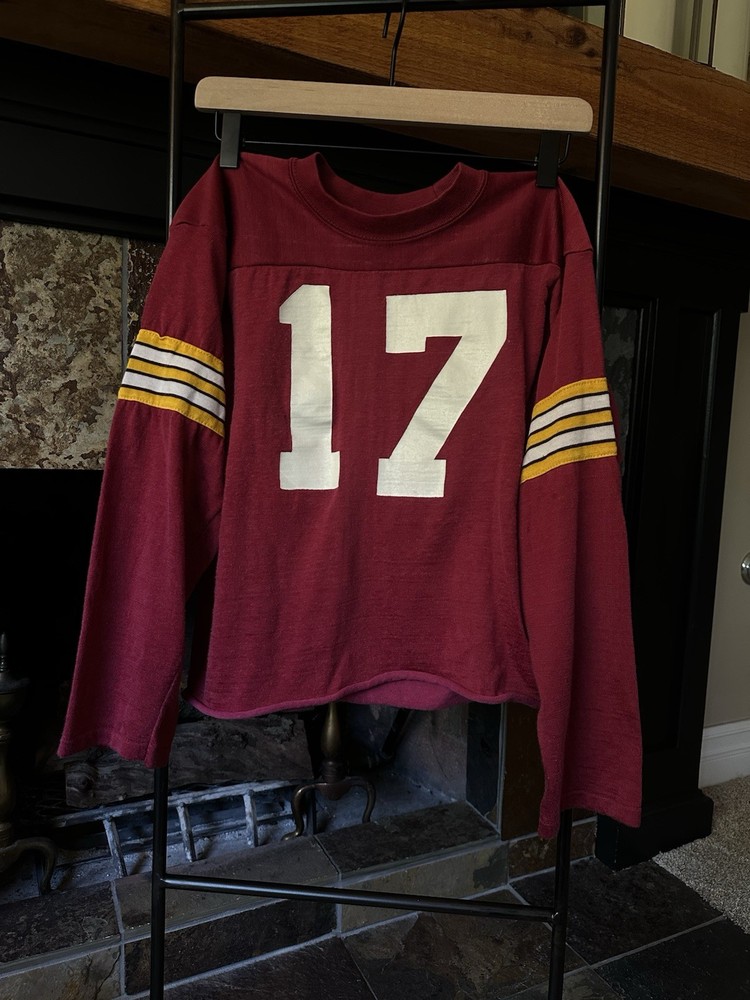 Vintage 1970’s Billy Kilmer #17 Washington Jersey Long Sleeve Small Burgundy