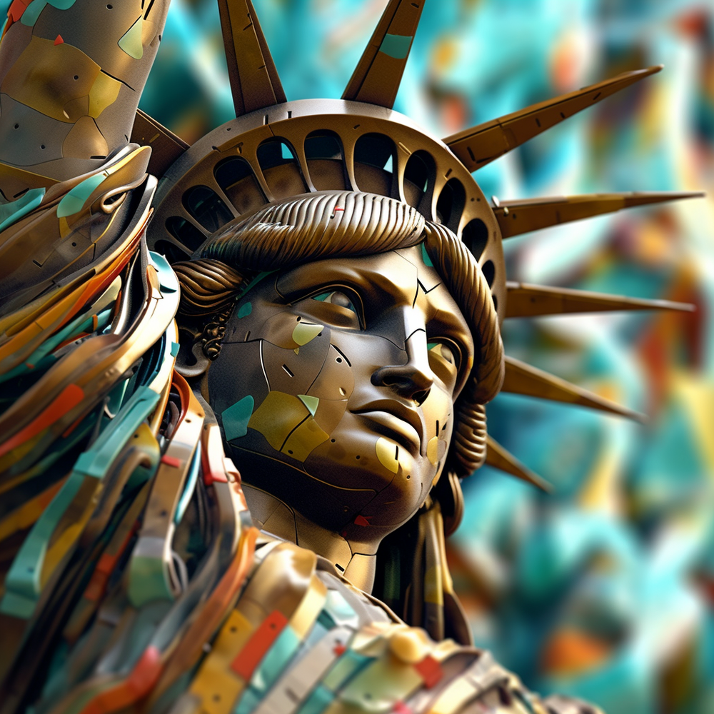 Abstract_Statue_of_Liberty - 24in(H)*24in(L) Wall Art Print
