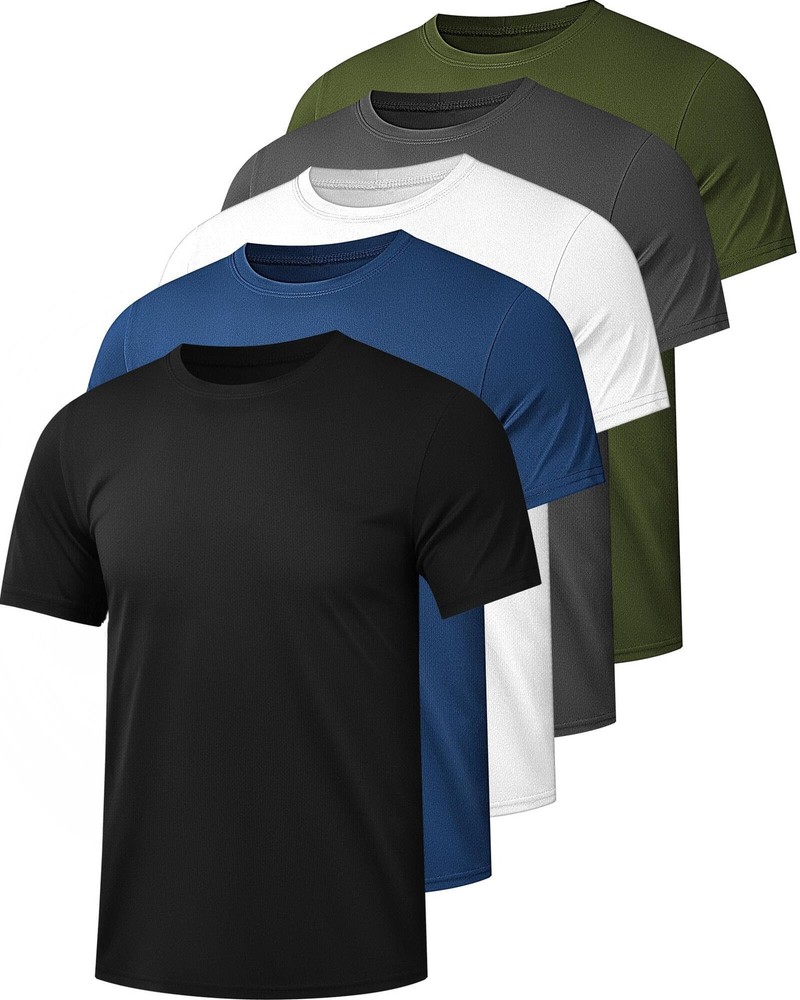 Mesh Workout Shirts for Men Dry Fit Gym Shirts Quick Dry Athletic Short Sleev...