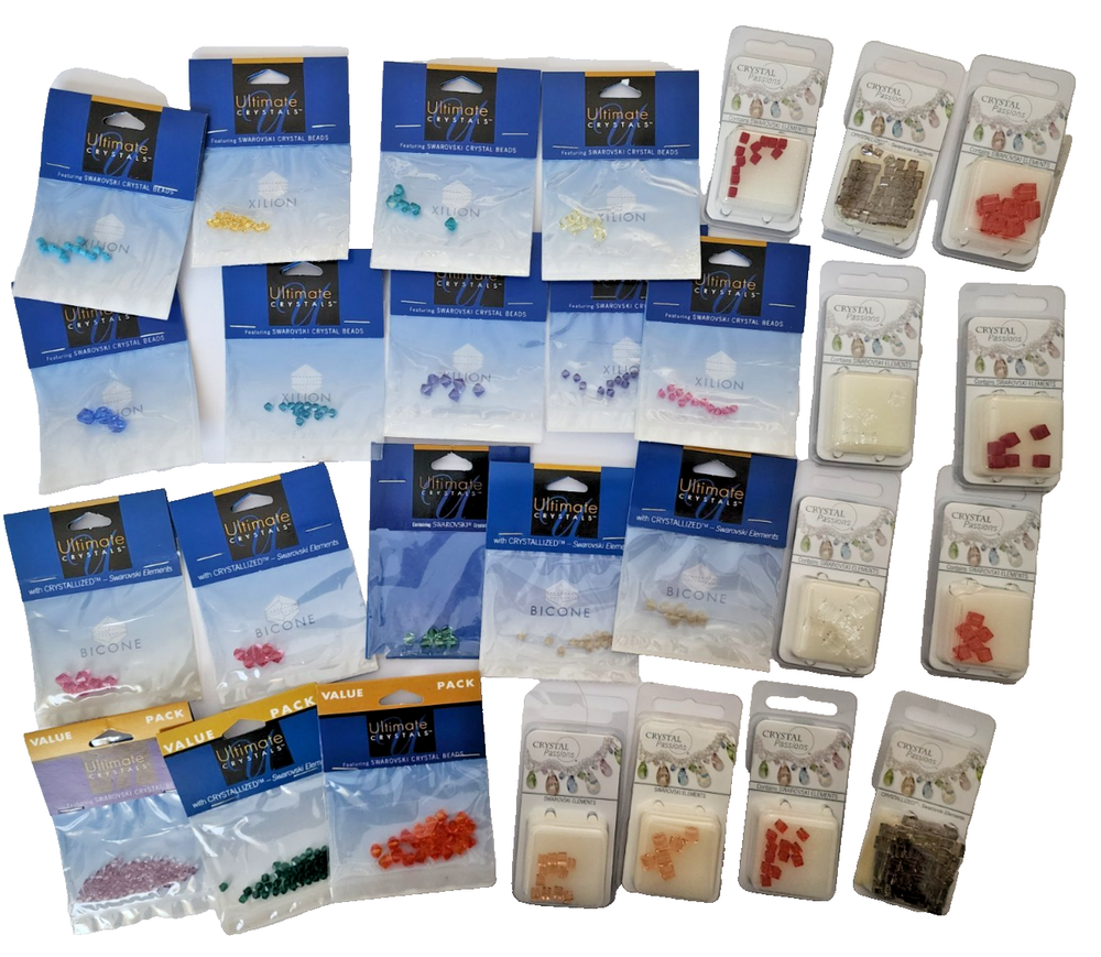 Huge Lot Swarovski Crystal Beads - Cube Bicone Xilion - 28 packs 404 beads