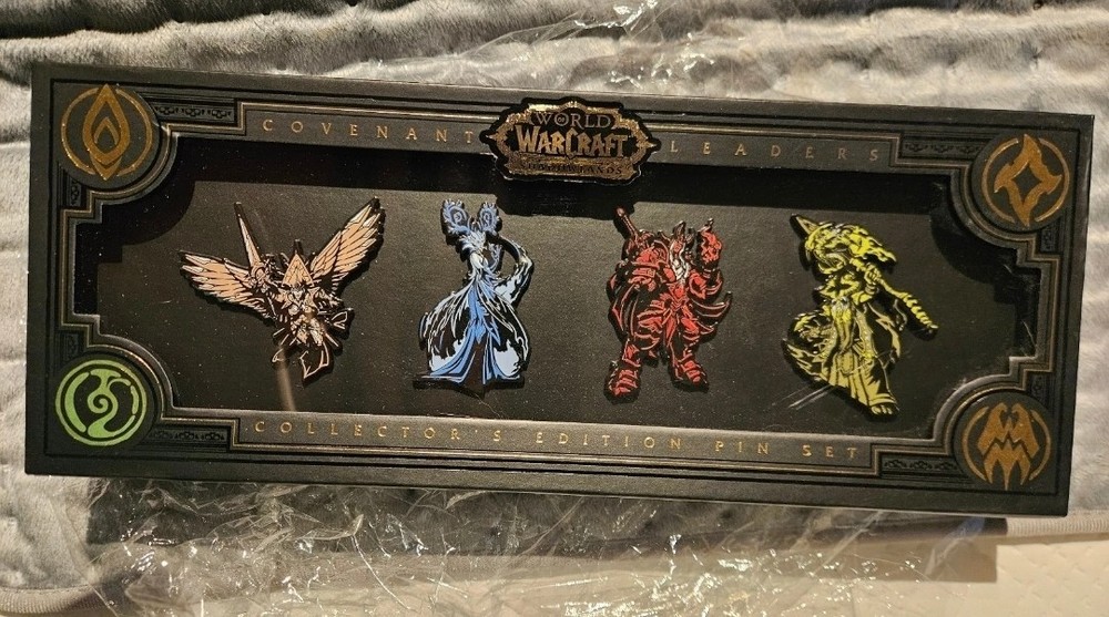 World Of Warcraft Covenant Leaders Shadowlands Collector’s Edition 4 Pin Set NIB