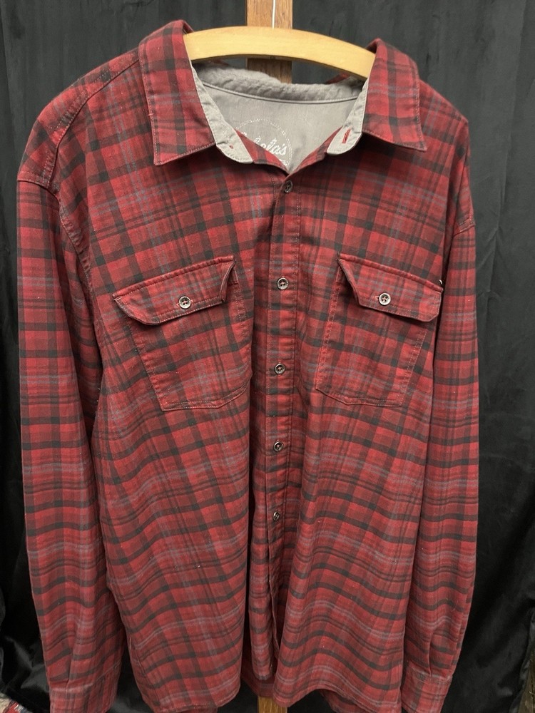Cabela's Men's Vintage Button Down Long Sleeve Flannel Shirt Red, Size 2XL