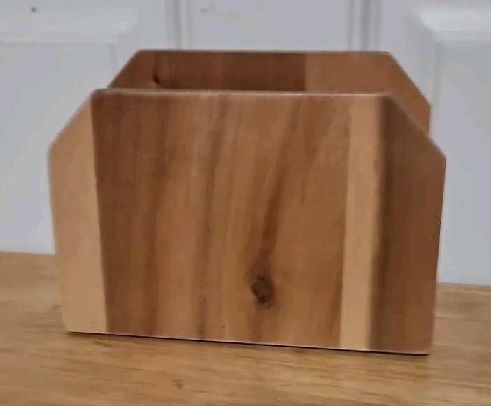 Acacia wood napkin holder/5x6.5 inches-image
