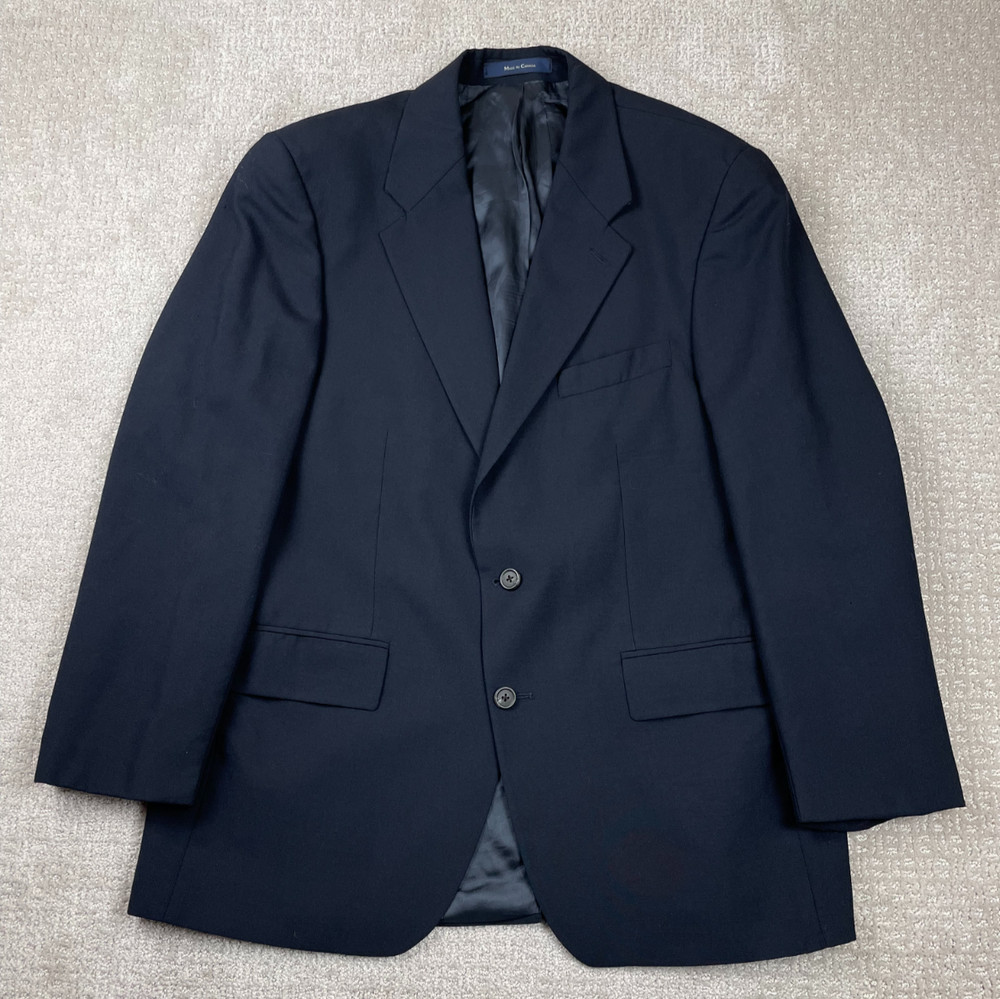Vintage Chaps Ralph Lauren Blazer 42R Black Wool 2 Button Sport Coat OId Money