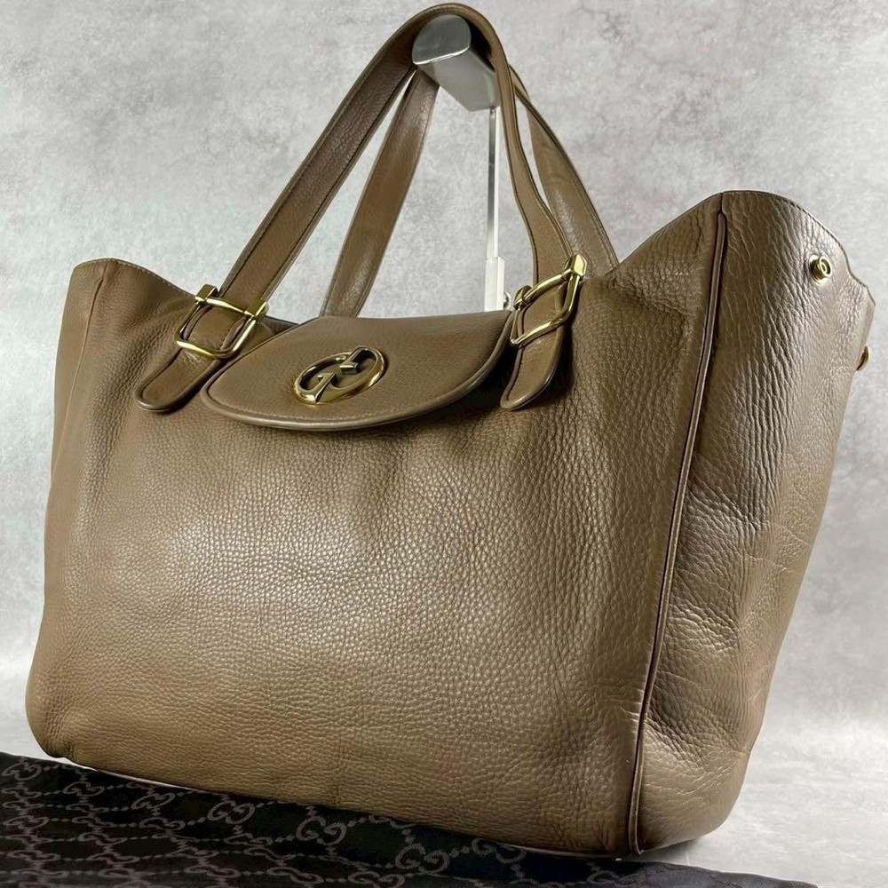 GUCCI Leather Beige Tote Bag Authentic G0804473