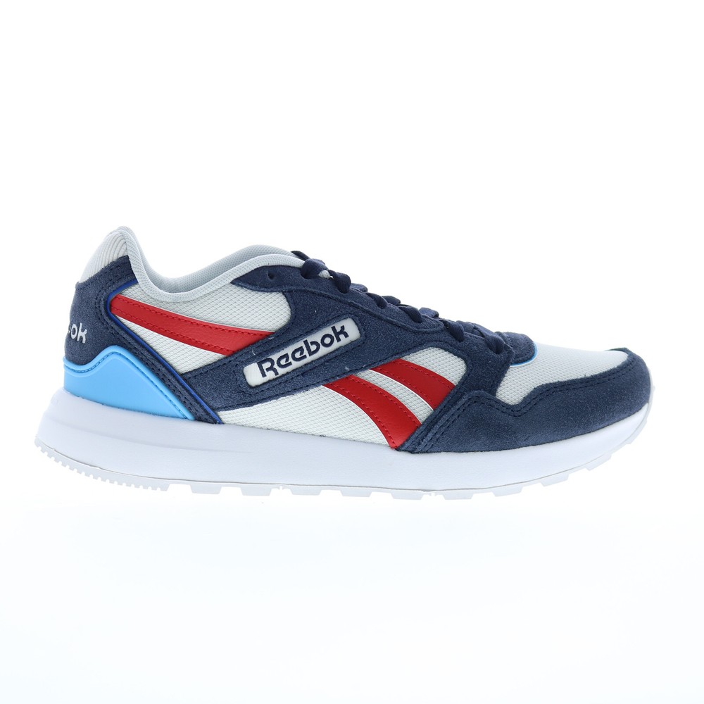 Reebok GL1000 Mens Blue Leather Lace Up Lifestyle Sneakers Shoes