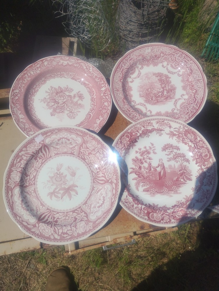 Antique set of spode decorative porcelain plates