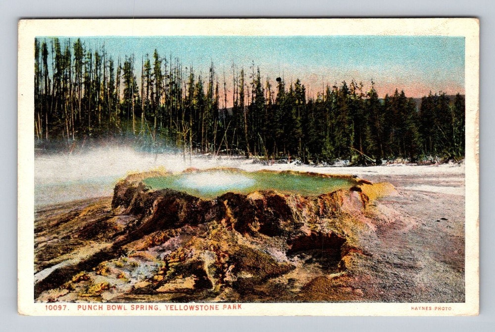 Yellowstone National Park, Punch Bowl Spring, Series #10097 Vintage Postcard