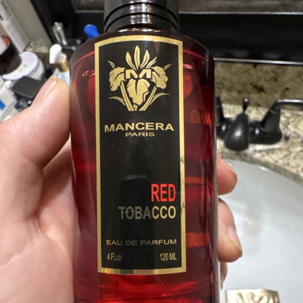 Mancera Red Tobacco Eau de Parfum Spray 4 fl oz 120 ml Luxury Fragrance 90% full