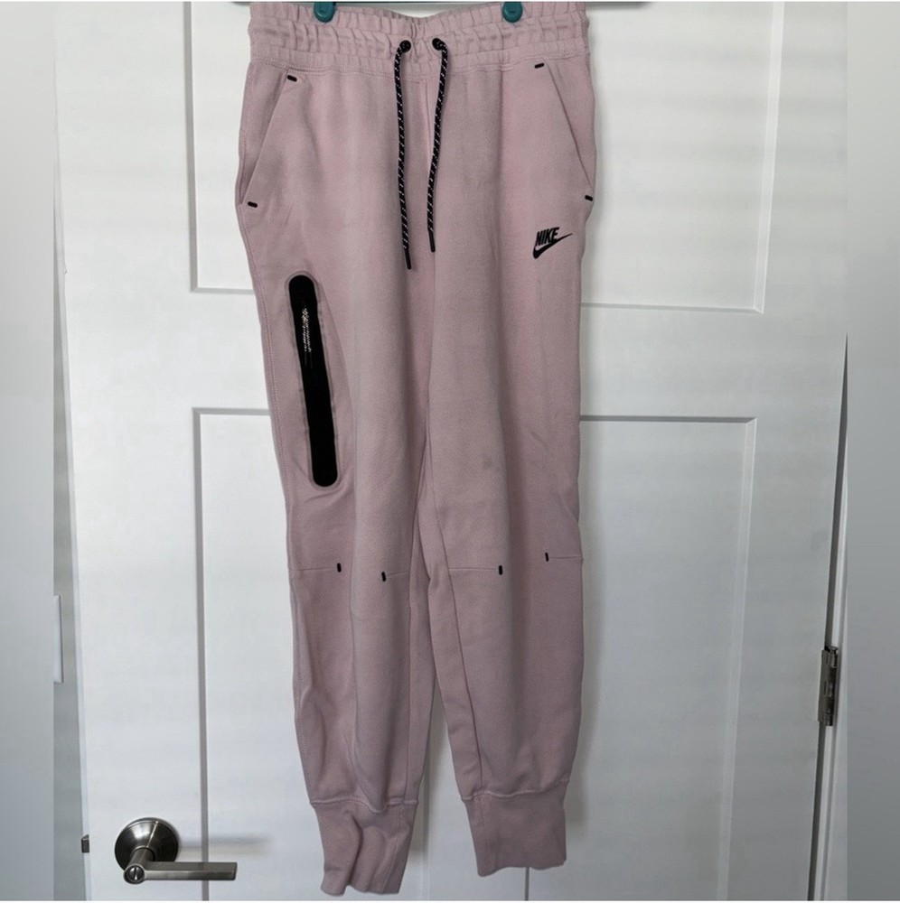 Nike Sportswear Tech Fleece Sweatpants Women's Small Pink Tapered Leg Pants