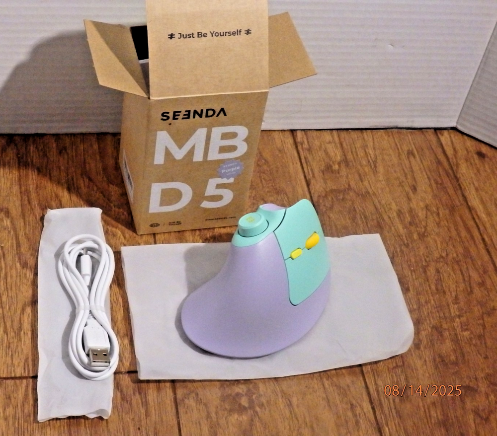 Ergonomic Rechargeable Vertical Mouse with USB & Dual Bluetooth Wireless MOU-302