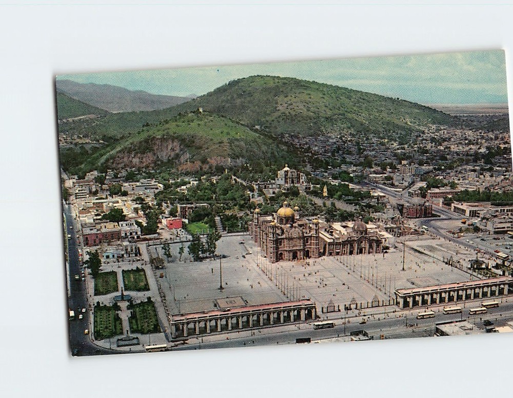 Postcard Panoramic View Shrine of Guadalupe Mexico City Mexico