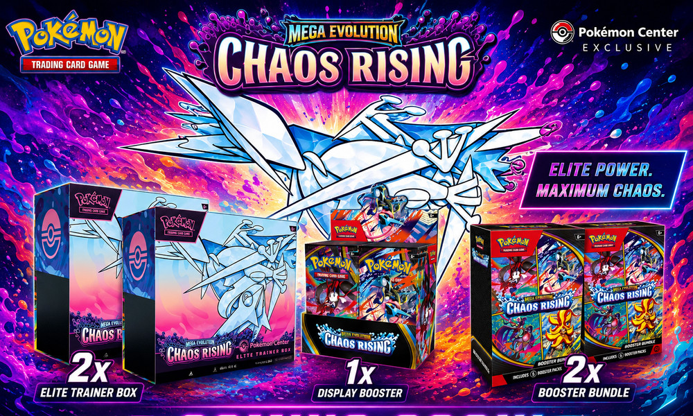 Pokemon Center Chaos Rising Elite Trainer Box, Booster Display & Bundle 5x Items