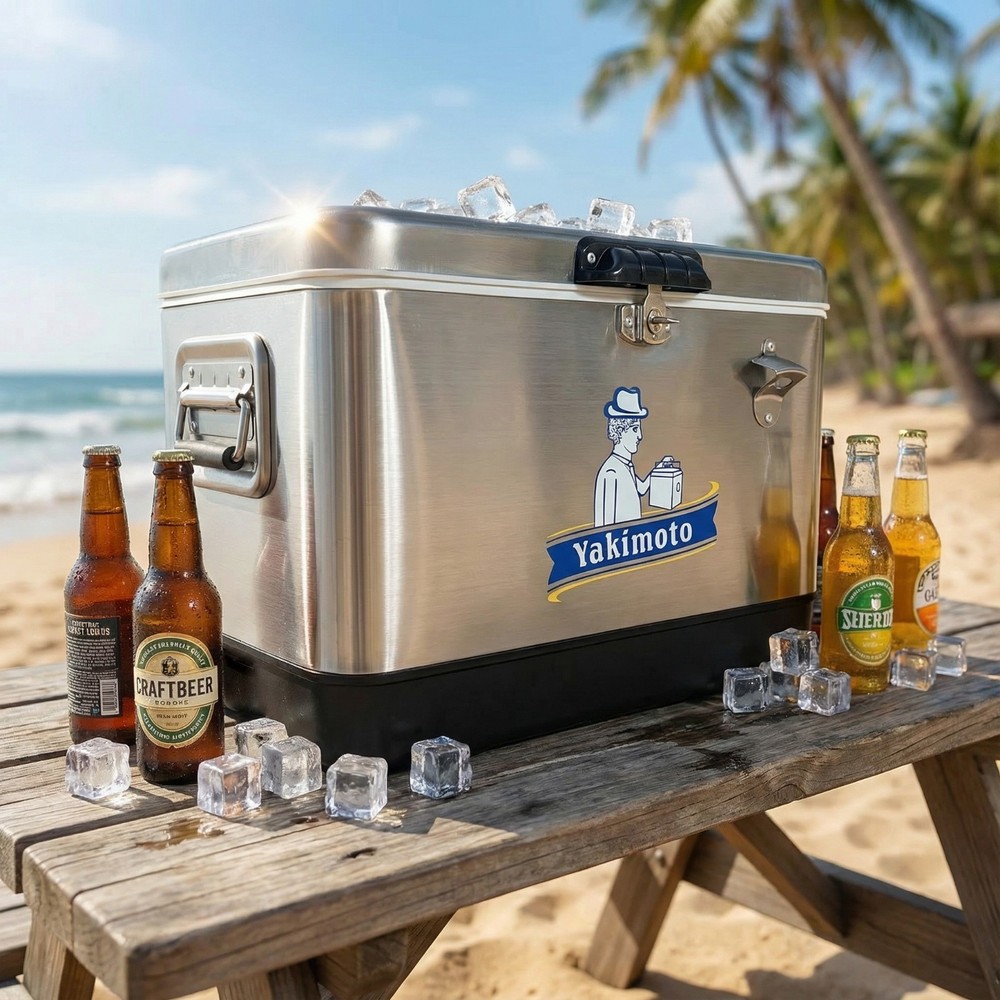 54QT Stainless Steel Cooler Yakimoto Large Beach Picnic Ice Box Outdoor Beverage