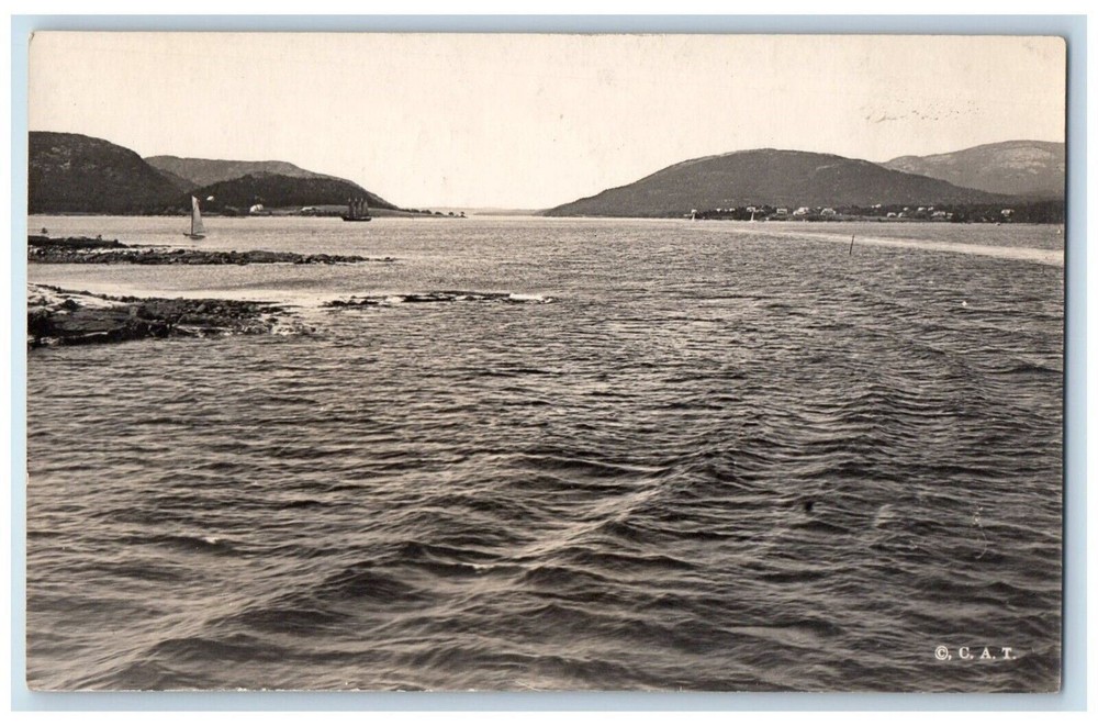 c1910's Somes Sound Mt. Desert Acadia National Park MA RPPC Photo Postcard-image