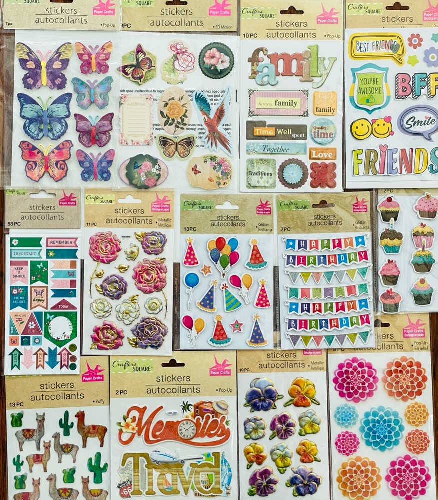 Huge Supply Lot Scrapbook Bulk Stickers Border Die cuts Kits Rub On Transfer