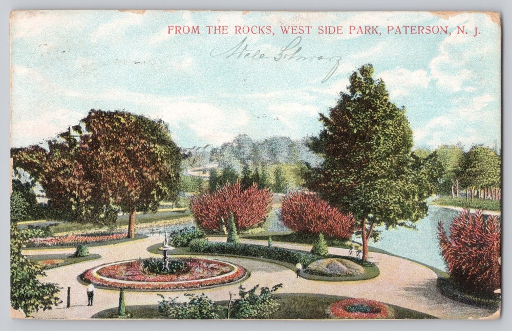 Paterson New Jersey NJ West Side Park 1909 Antique Postcard