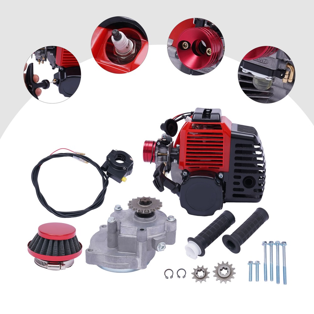 Bicycle Motorized 49CC 2-Stroke Gas Petrol Bike Engine Motor Kit Chain Scooter