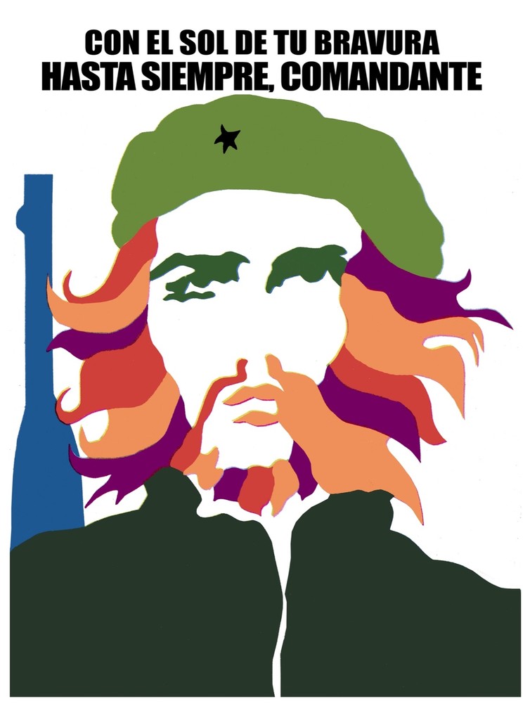 Che Guevara Poster with Sun Motif for Home and Office Decor