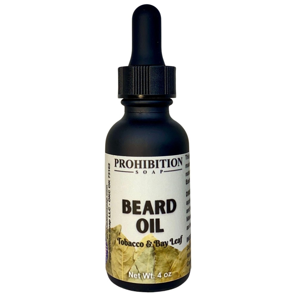 Prohibition Soap Beard Oil | Tobacco & Bay Leaf | With Organic Jojoba and Argan