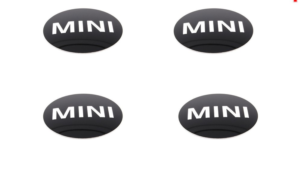 SET MINI COOPER WHEEL CAP CENTER EMBLEM COOPER MINI STICKER FFOR 4X GENUINE NEW
