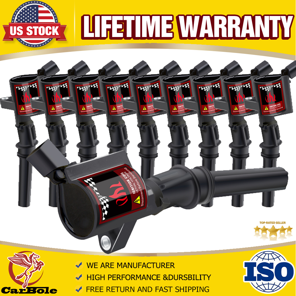 Set of 10 Ignition Coil For Ford F150 F250 F550 Expedition V8 4.6/5.4/6.8L DG508