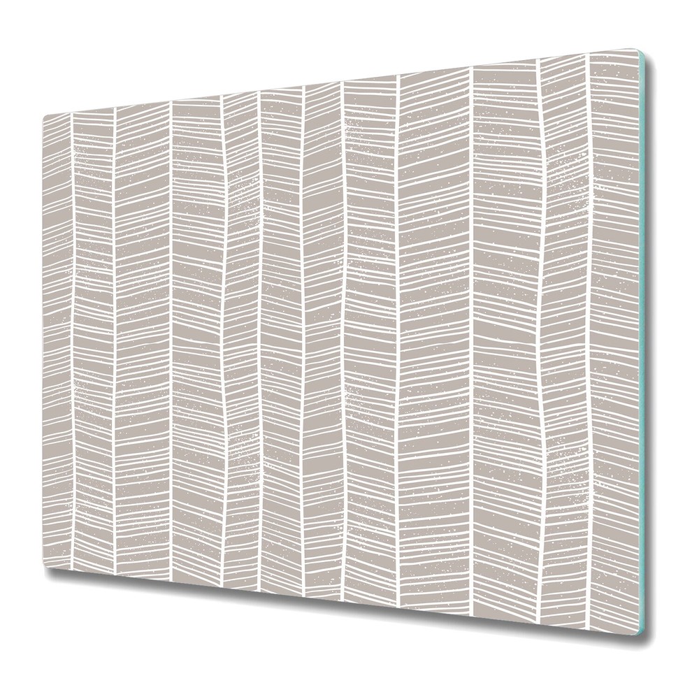 Glass Chopping Cutting Board Worktop Saver Herringbone Geometric Art 60x52