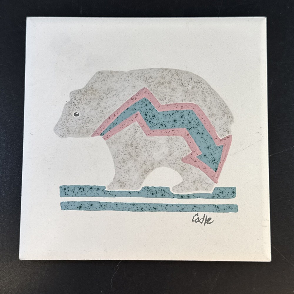 Southwest Tribal BEAR Art Del-Tile Trivet 6