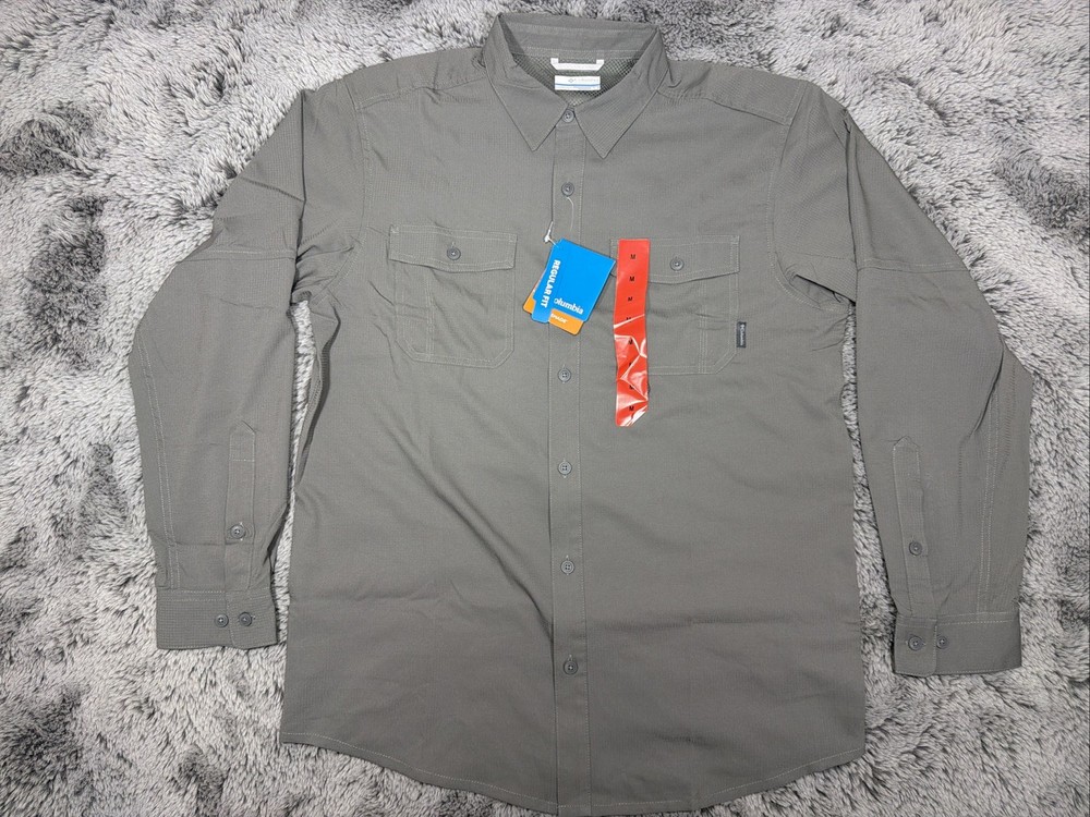Columbia Omni Shade Men's Long Sleeve Shirt, Charcoal 40 UPF Size Medium NWT