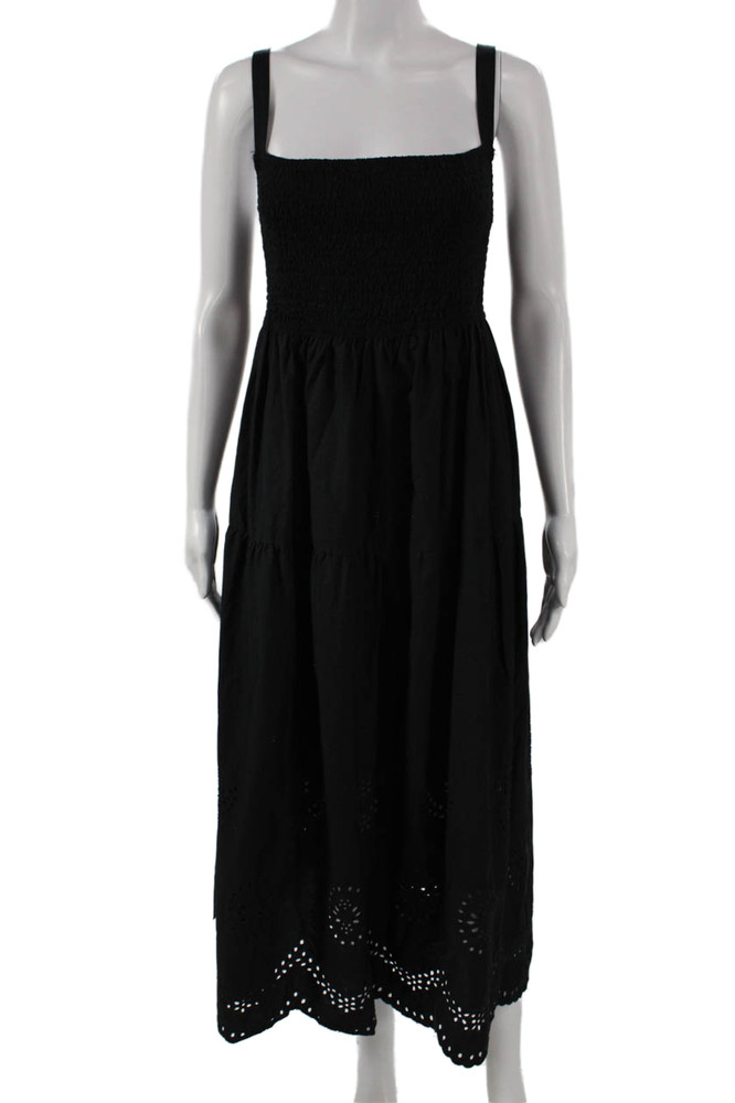 Zara Women Midi Dress Black Square Neck Sleeveless Polyester Size MFree Shipping in US $100+ Orders | $6.95 Orders Below
