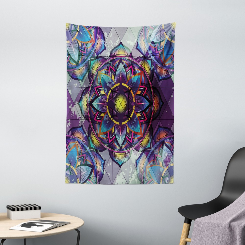 Leaf Tapestry Grunge Futuristic Mandala Print Wall Hanging Decor