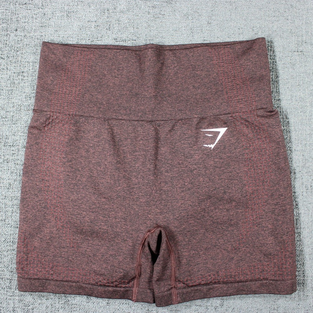 Gymshark Vital Seamless 2.0 Shorts Womens Small Marl Burgundy Red High Waisted