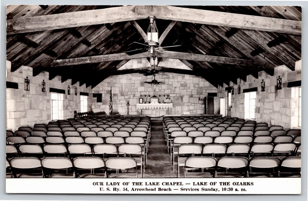 RPPC~Missouri~Our Lady Of The Lake Chapel In The Ozarks~Real Photo Postcard