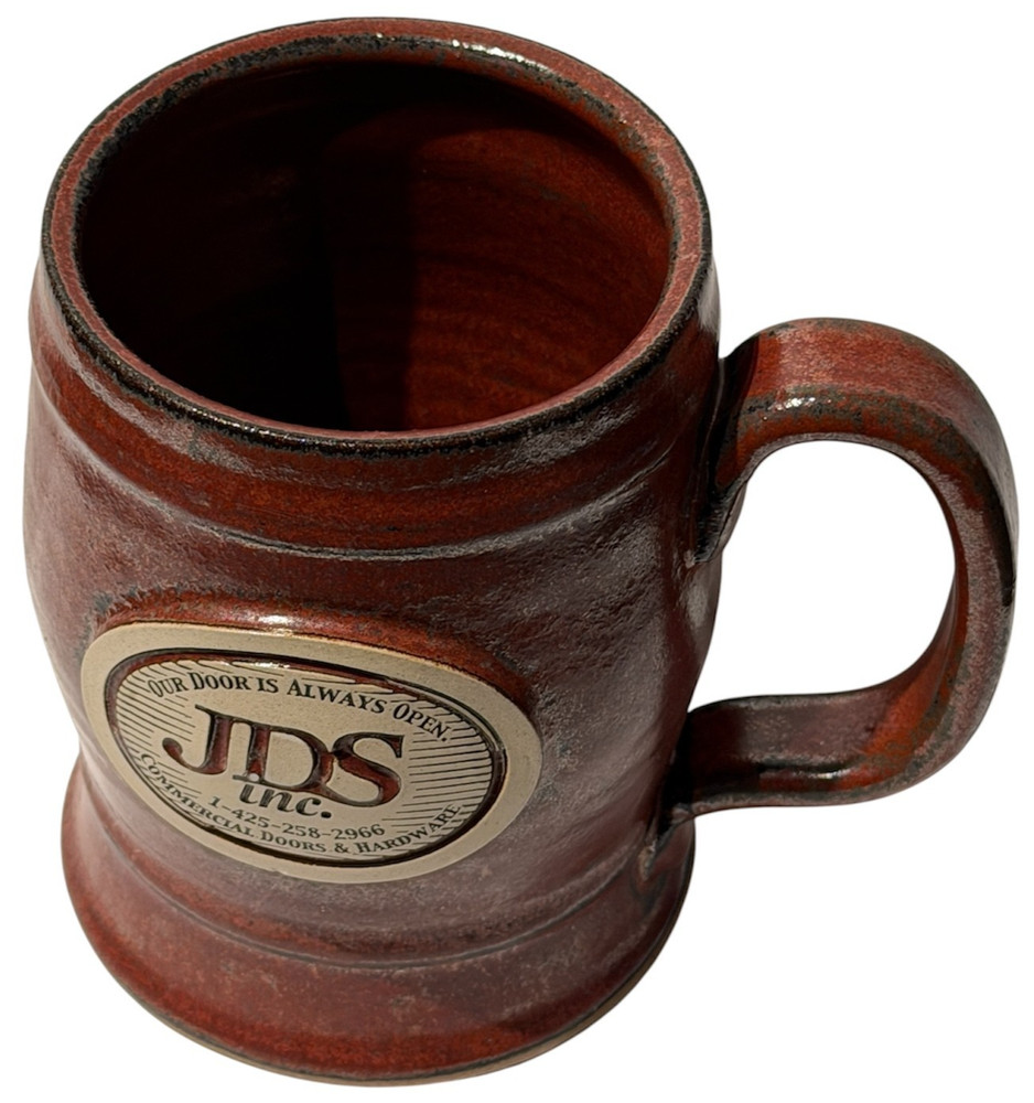 Sunset Hill Stoneware Coffee Mug Cup Large Ceramic USA Red Rust 3D