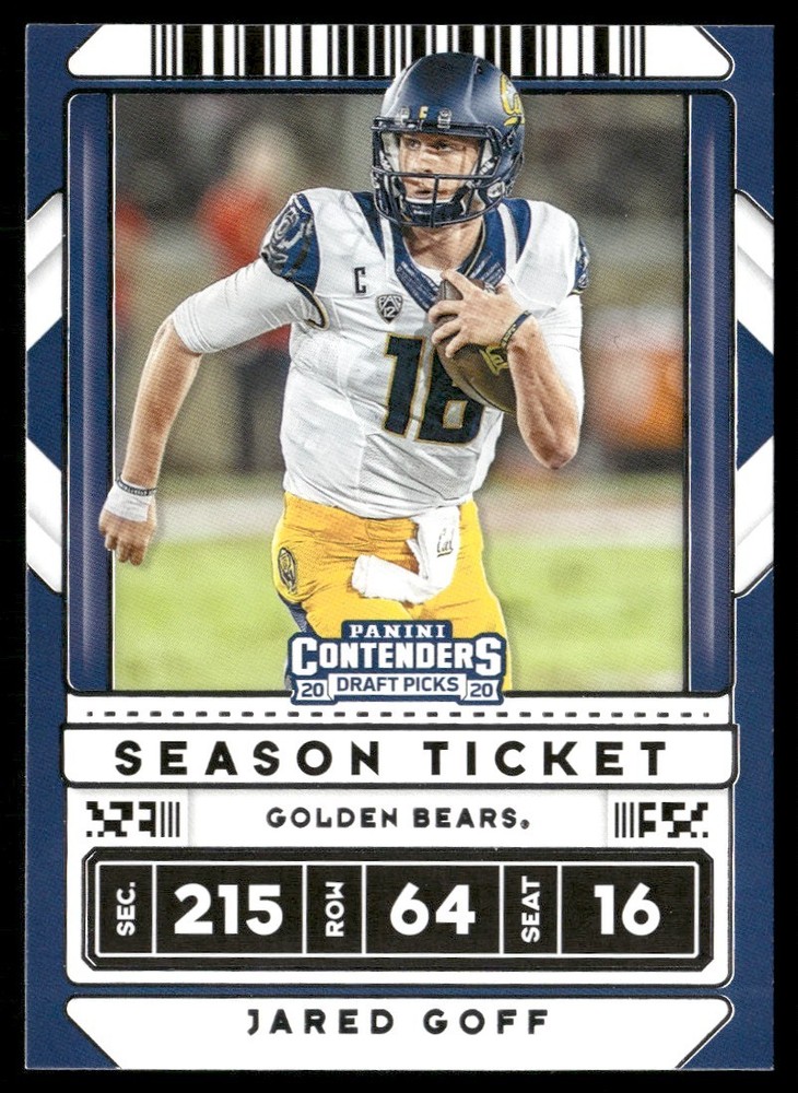 2020 Panini Contenders Draft Picks Ticket Blue Foil Jared Goff California Golden