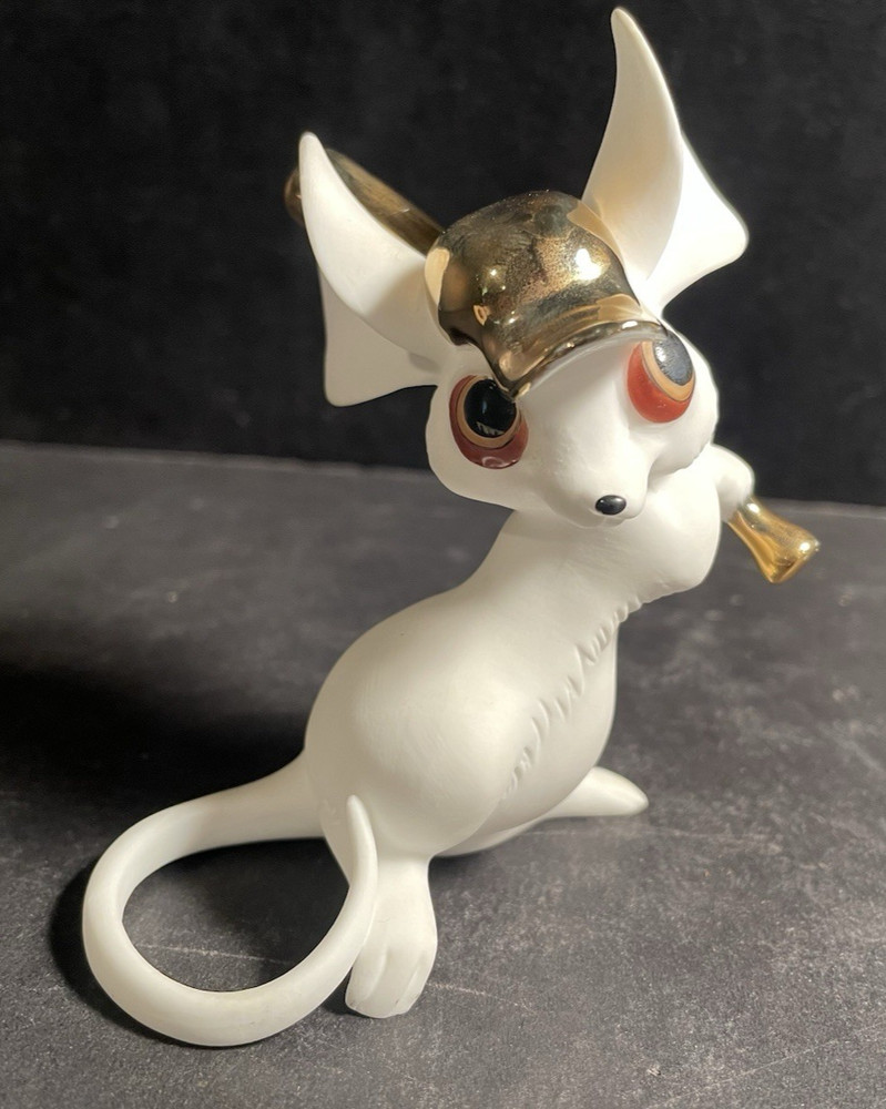 Vintage MCM Freeman McFarlin California Bone China Baseball Bat Mouse Gold