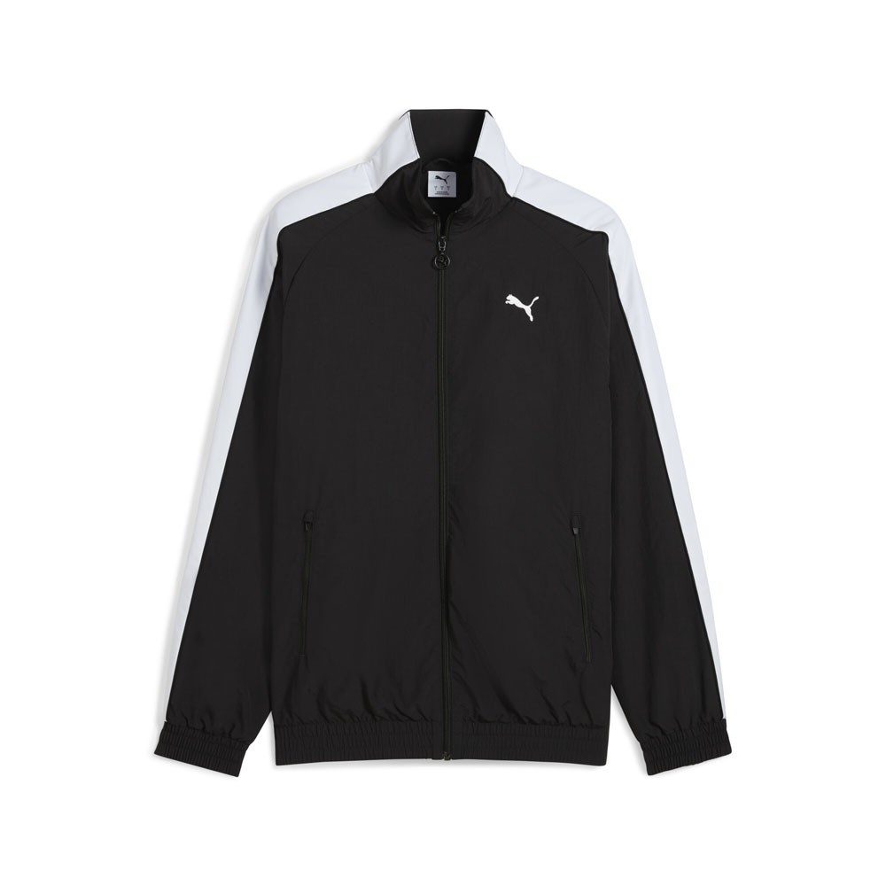 PUMA T7 Oversized Full Zip Track Jacket Mens Black Casual Athletic Outerwear 629