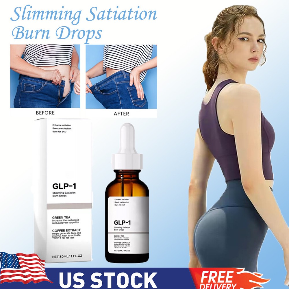 GLP-1 Weight Loss Fat Burner Drops Diet Supplement Slimming Drops 30 ml US