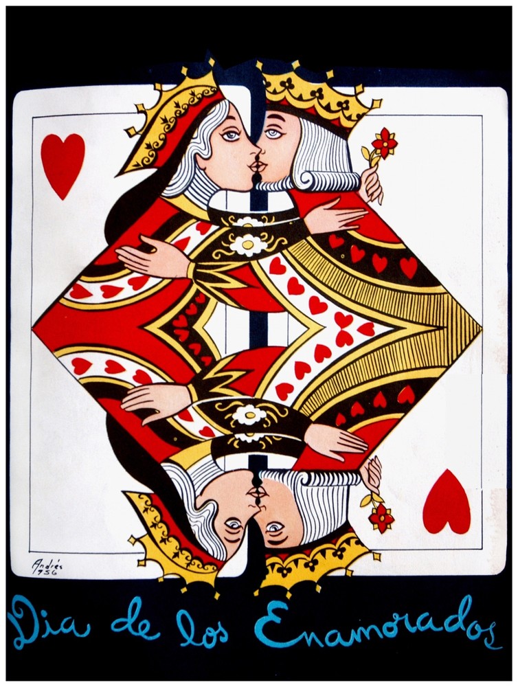 7486.Decoration Poster.Home Room interior design art.Romantic playing cards