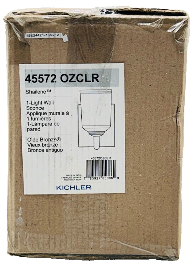 KICHLER Shailene 1-Light Olde Bronze Bathroom Wall Sconce with Clear Glass Shade