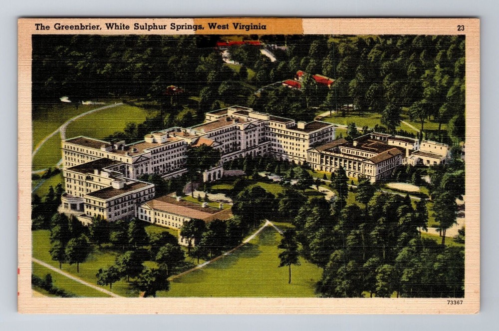 White Sulphur Springs WV-West Virginia, the Greenbrier Souvenir Vintage Postcard