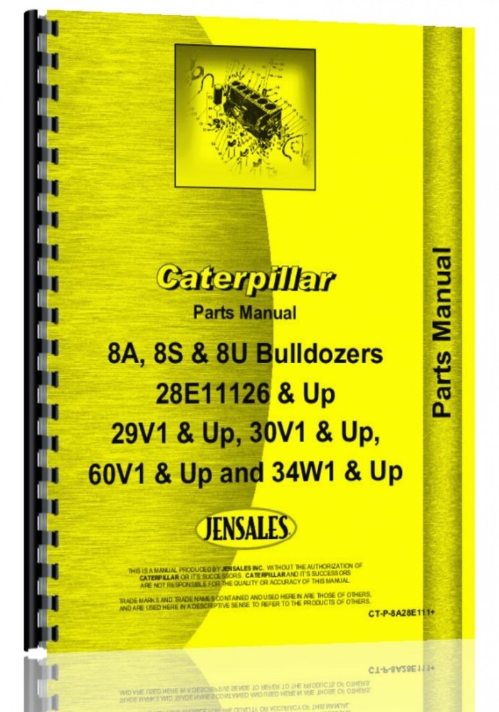 Caterpillar 8S Bulldozer Attachment Parts Manual for Serial 29V1 and Newer