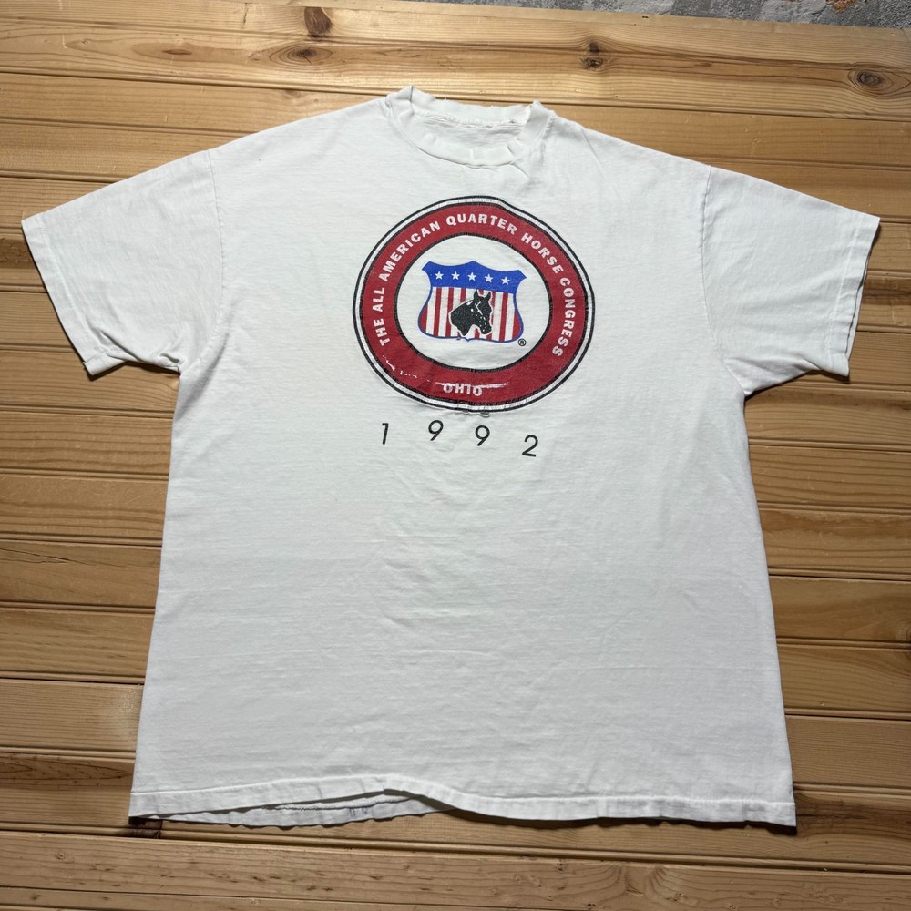 Vintage 1992 The All American Quarter Horse Breed Show Ohio Graphic T-Shirt - XL
