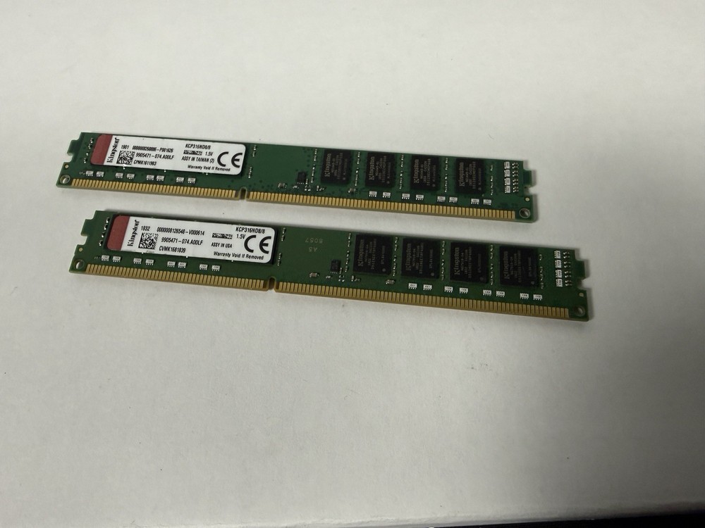 Kingston KCP316ND8/8 8GB DDR3 1600MHz DIMM RAM Module 1.5 V CL11 240-Pin X2
