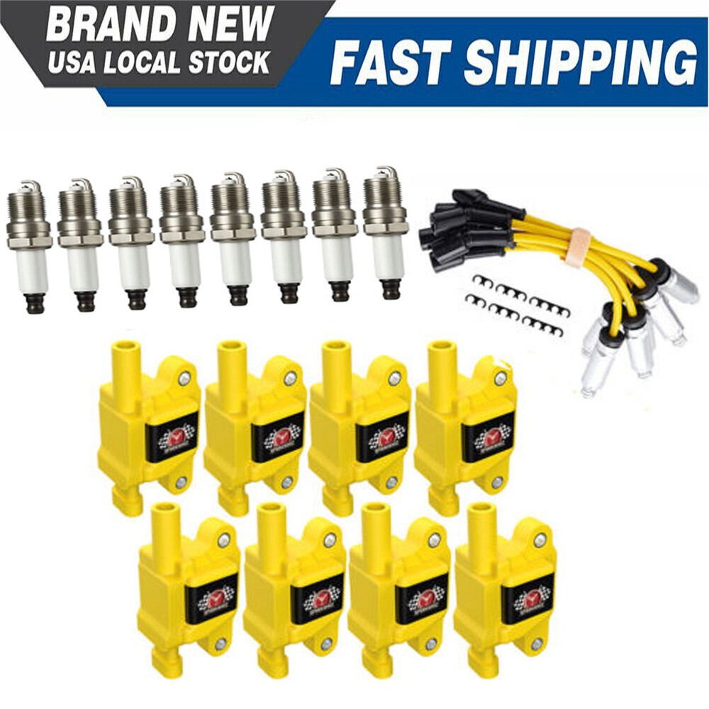 High-Performance Ignition Coil, Spark Plug & Wire Kit for Chevy GMC 5.3/6.2L V8 UF413