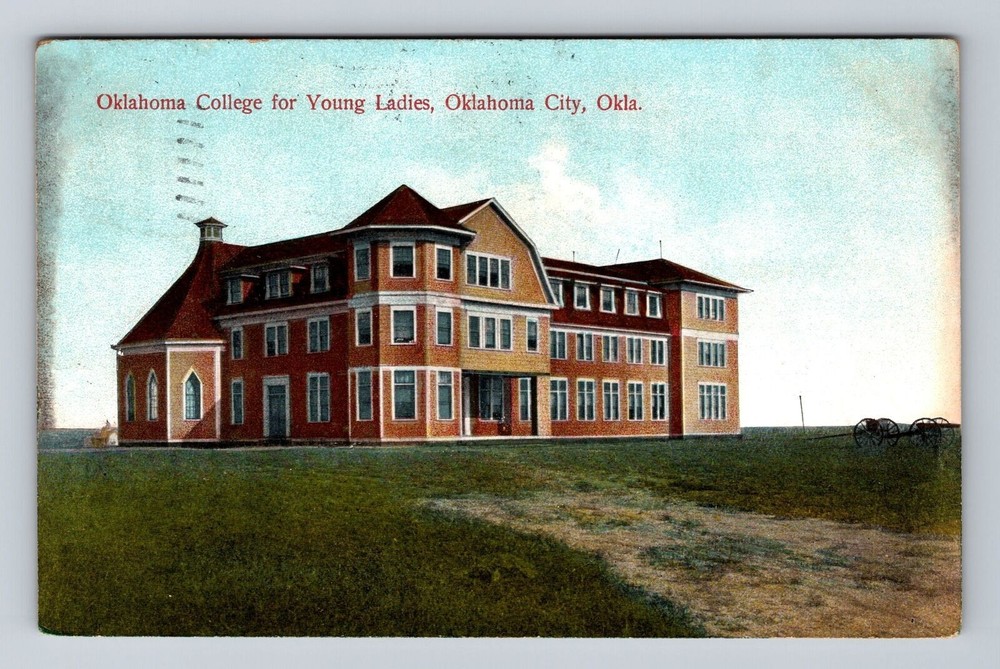 Oklahoma City OK-Oklahoma, College For Young Ladies, Vintage c1909 Postcard
