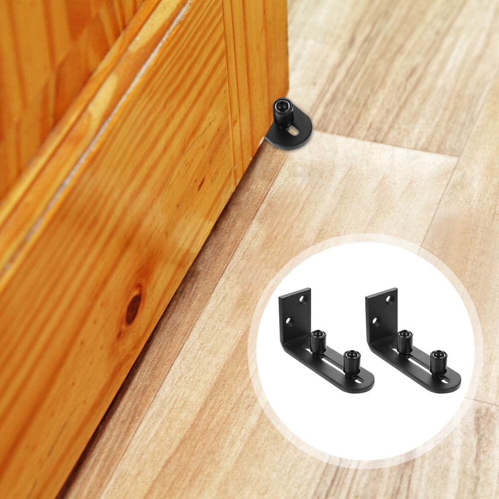 2 Pcs Door Stay Roller Metal Floor Guide Stoppers for Bottom of Wall Protector