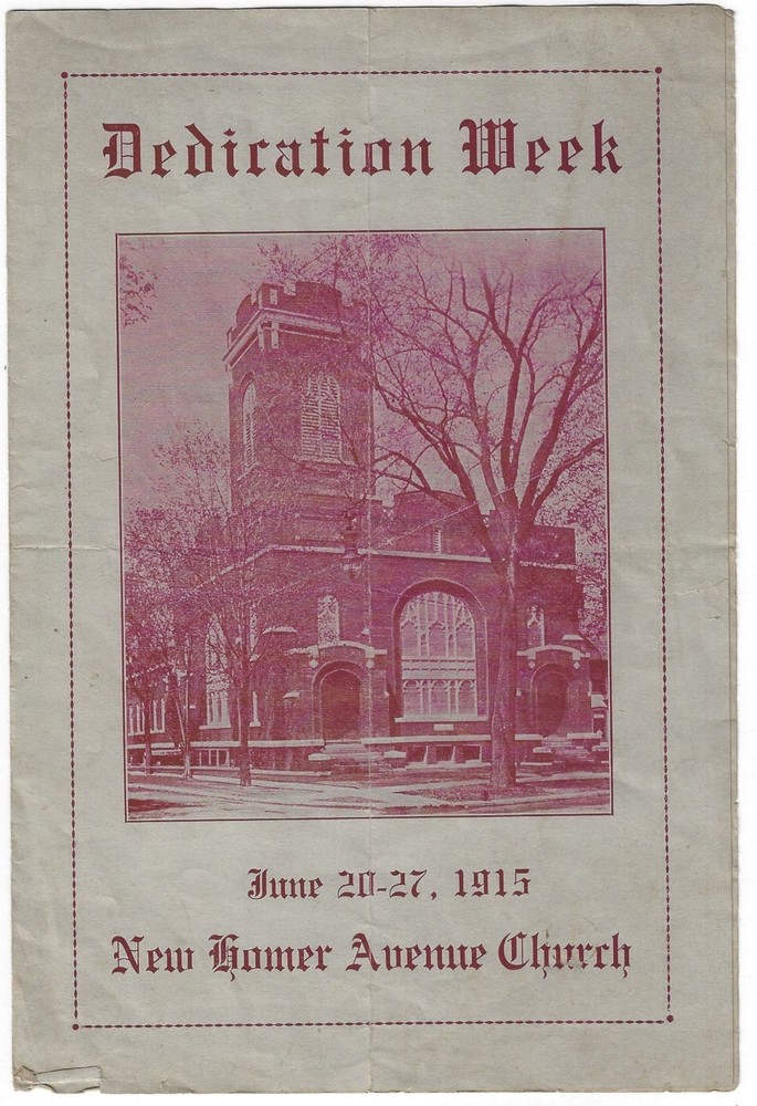 Cortland NY Homer Avenue Methodist Episcopal Church 1915 Dedication Week Program