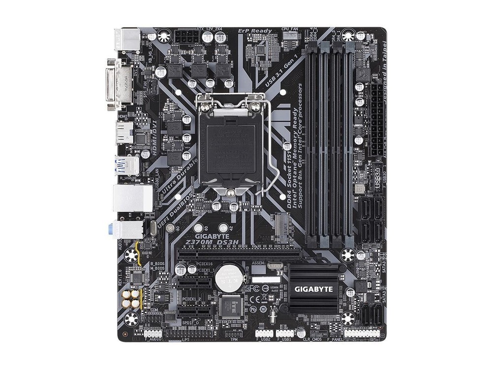 GIGABYTE Z370M DS3H LGA 1151 Intel Z370 HDMI Micro ATX Intel Motherboard